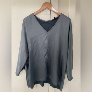 Silk blue blouse- size Large
